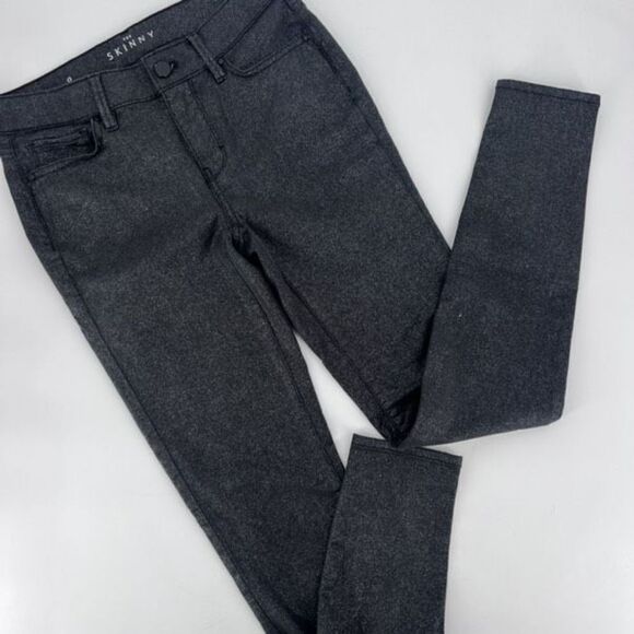 White House Black Market Women's Metallic Gold Foil Skinny‎ Ankle Jeans Size 0 - Picture 8 of 16